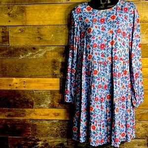 Loft  Garden Tiered Pocket Dress Medium